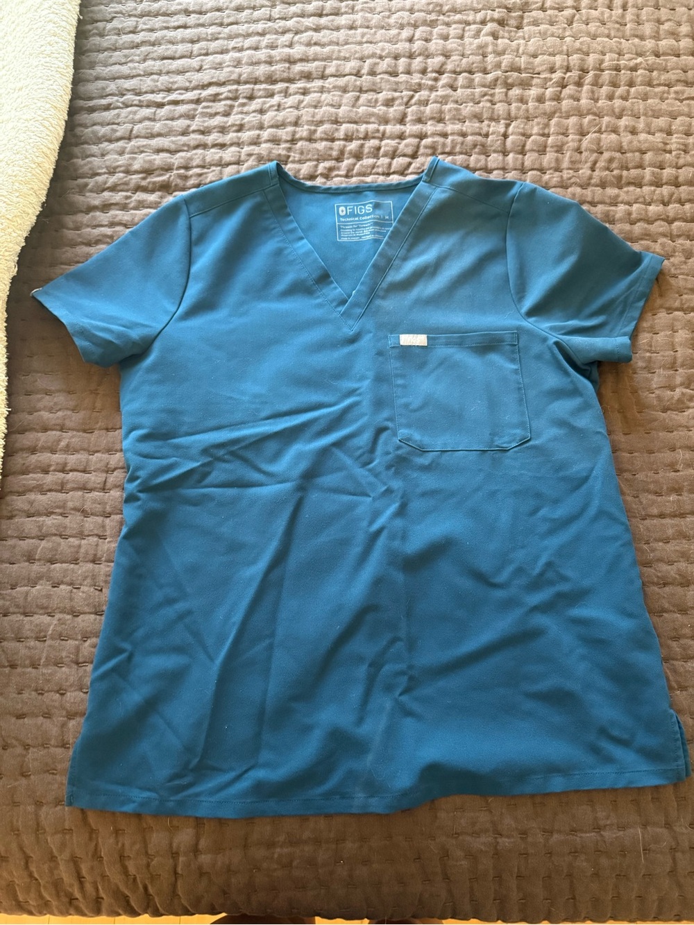 FIGS Women's V-Neck Scrub Top and Jogger Pant in Dark Teal